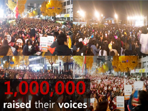 A STEP TOWARDS PEACE Candlelight Vigil in Korea : "A country belongs to the people"   
