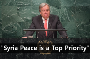 A STEP TOWARDS PEACE Next UN Secretary General 'António Guterres' "Syria peace is a top priority" United Nations Syria peace Syria civil war Ban Ki-moon António Guterres Aleppo   
