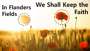 A STEP TOWARDS PEACE The Spirit of Remembrance Day "Face it" We Shall Keep the Faith Remembrance Day red poppy Poppy Day November 11 Moina Michael John McCrae In Flanders Fields First World War   