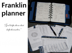 A STEP TOWARDS PEACE How to use a franklin planner : Wholehearted Weekly compass Value time management Time Bandit the most precious thing Stephen Covey solitude and planning Role Mission statement Hyrum W. Smith Governing value God helps them that help themselves FranklinCovey franklin planner Benjamin Franklin 7 Habits of Highly Effective People   