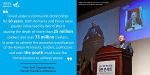A STEP TOWARDS PEACE Emil Constantinescu 2018 Peace Lecture UN Charter Right to Peace Peace Quotes ISACCL HWPL Emil Constantinescu biography Emil Constantinescu 2018 Peace Quotes Emil Constantinescu 2018 Peace Lecture Emil Constantinescu 2018 DPCW Chairman Man Hee Lee biography 918WARP 2018 HWPL World Peace Summit   