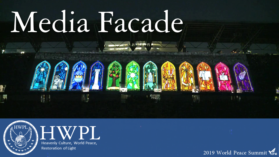 A STEP TOWARDS PEACE IPYG Card Section and Media Facade at the 2019 World Peace Summit WARPsummit2019 Suwon World Cup Stadium stadium card stunt Projection Mapping Media Facade manheelee peace leader Manheelee Man Hee Lee Peace Biography man hee lee hwpl Legislate Peace IPYG Card Section IPYG Card Performance HWPL DPCW Card stunts Big Bird Stadium 2019WorldPeaceSummit   