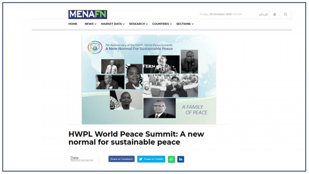 A STEP TOWARDS PEACE 2021 HWPL Virtual Conference “A New Normal for Sustainable Peace” WARPsummit_7th Replay Peace Manheelee DPCW 918 WARP Summit 2021 HWPL World Peace Summit   