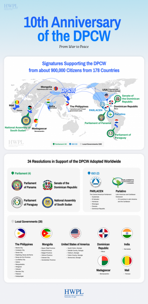 A STEP TOWARDS PEACE Ending War Before It Begins: A 10-Year Journey of the DPCW 이만희 평화실화 WorldPeace Proclaim PeaceThroughLaw peacebuilding Manheelee HWPL GlobalPeace DPCW 10th_Anniversary   
